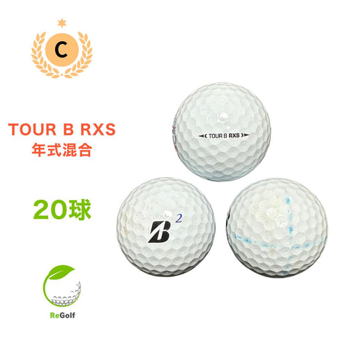 【中古】 ロストボール ブリヂストン ツアーB TOUR B RXS ホワイト 年式混合 20球 ACランク ゴルフボール リゴルフ